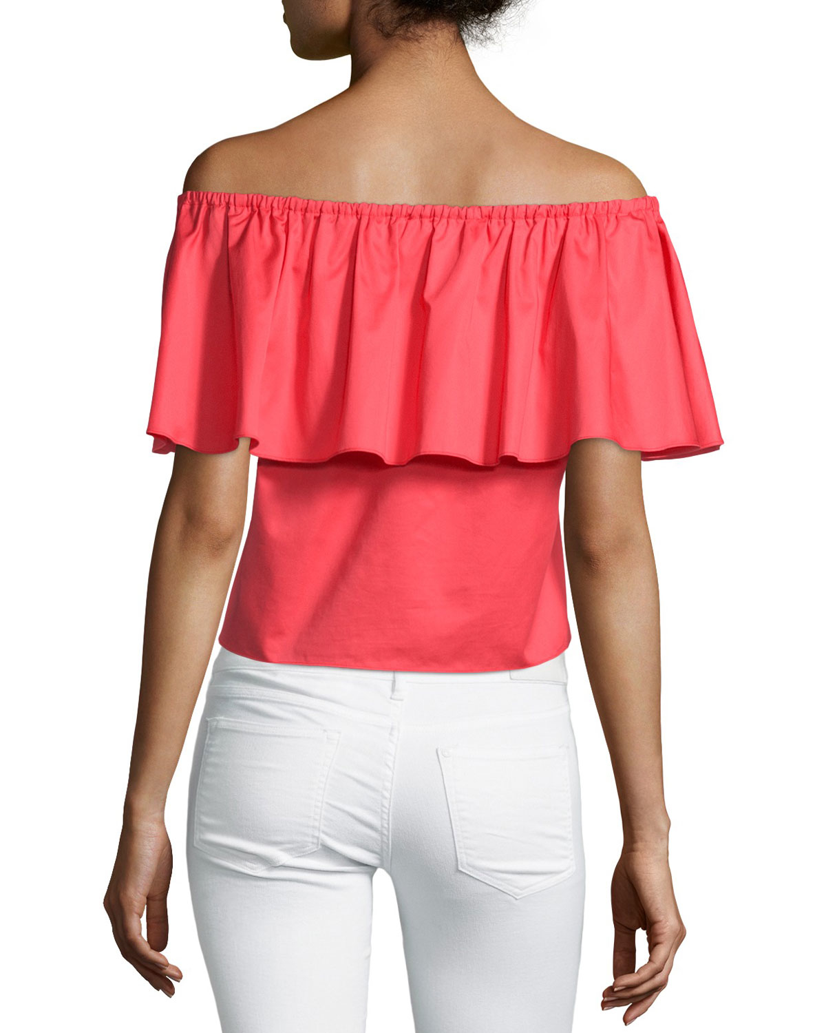 Lyst Nicholas Off The Shoulder Ruffle Top In Pink