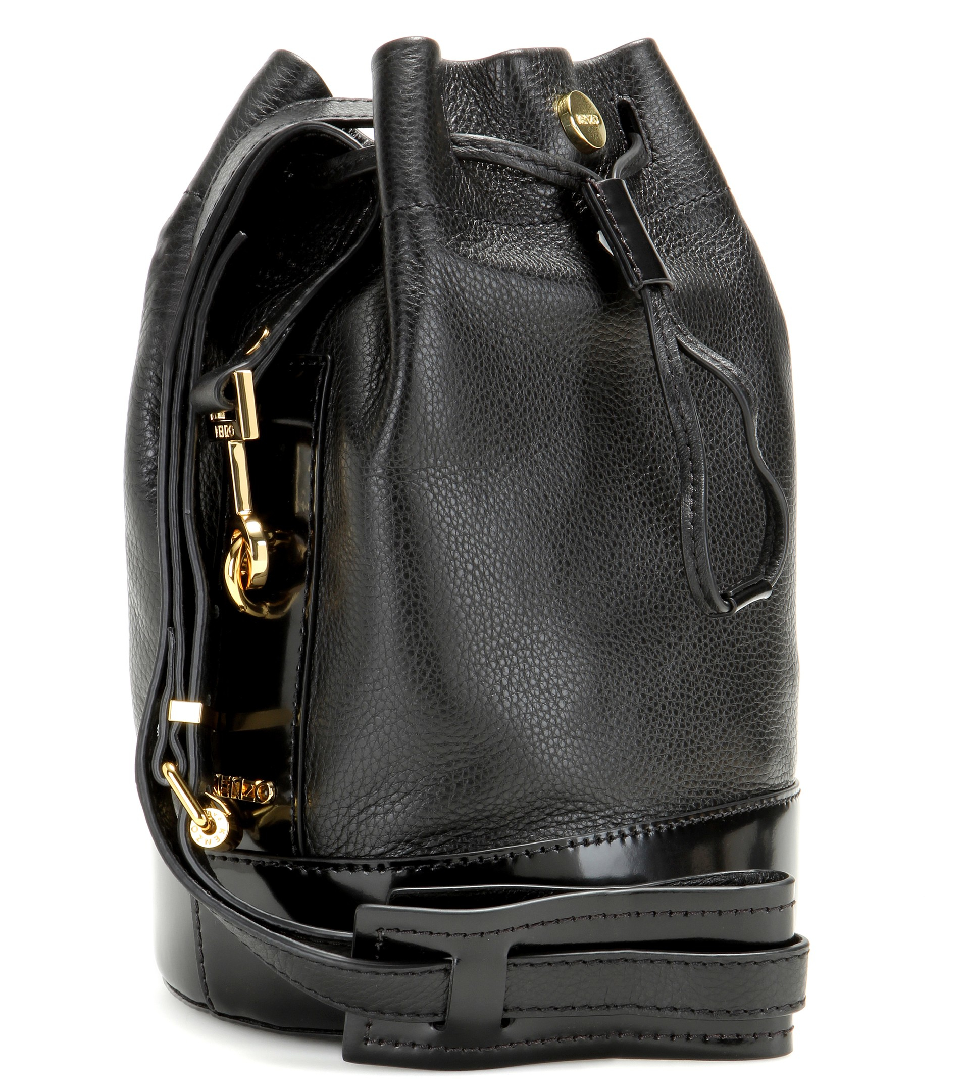 Kenzo Bike Leather Bucket Bag in Black | Lyst