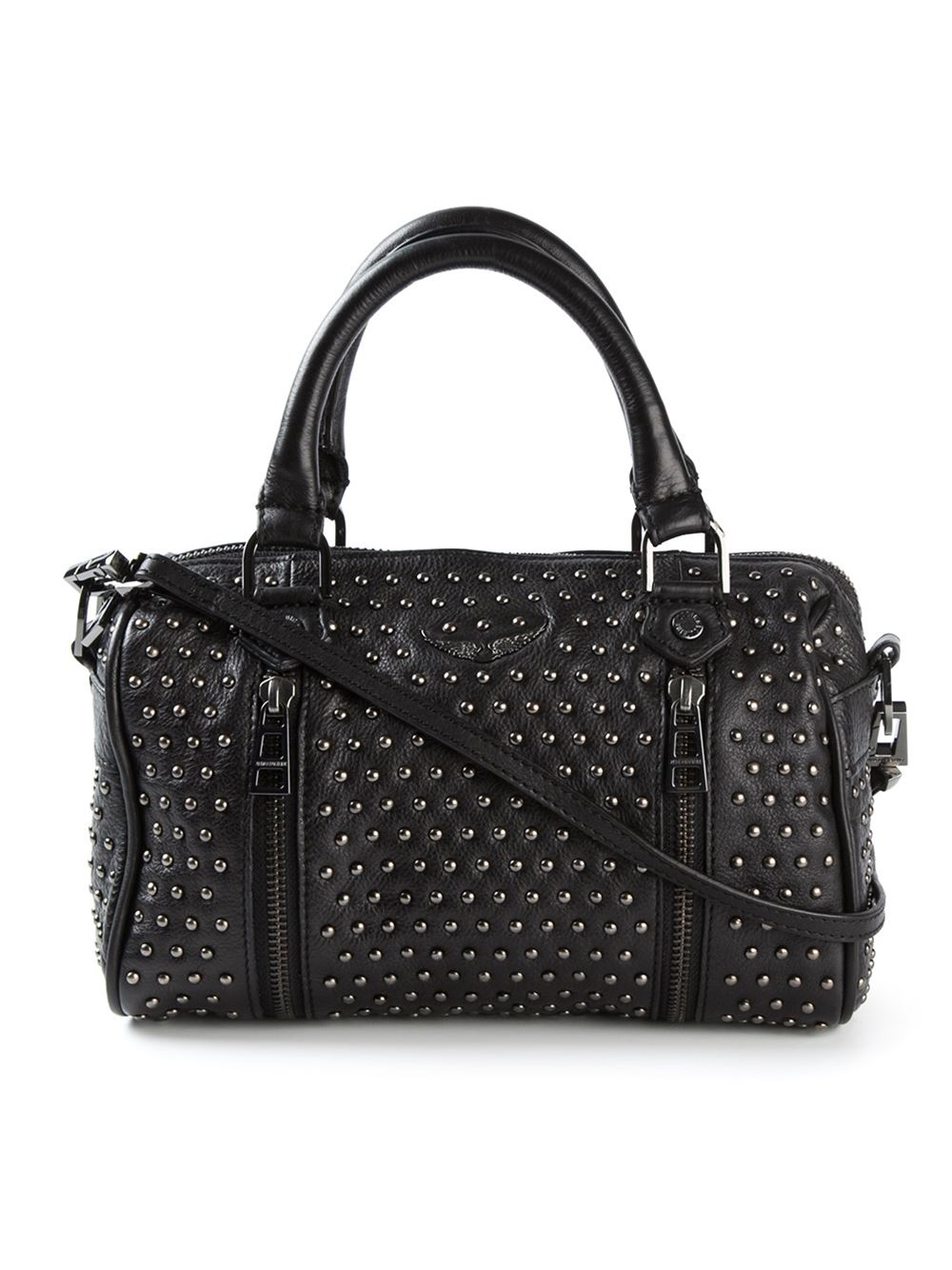 Lyst - Zadig & Voltaire Sunny Extra-Small Studded Leather Shoulder Bag ...