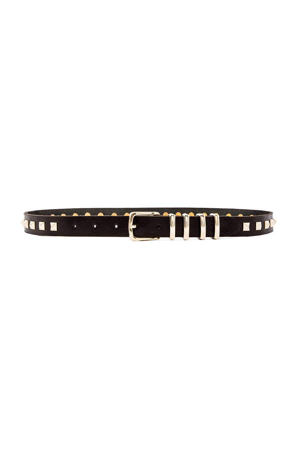 Lyst - Anine Bing Gold Studded Belt in Black