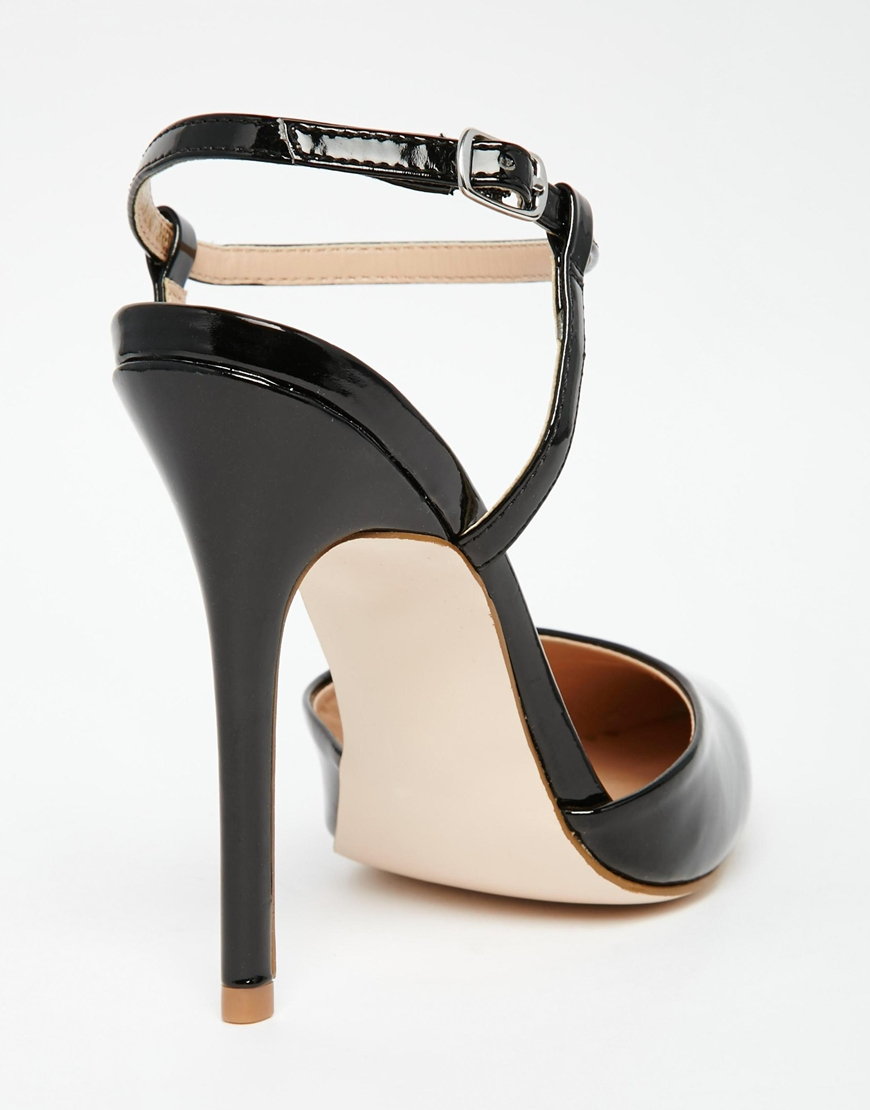 Lyst - London Rebel Ankle Strap Heeled Shoes in Black