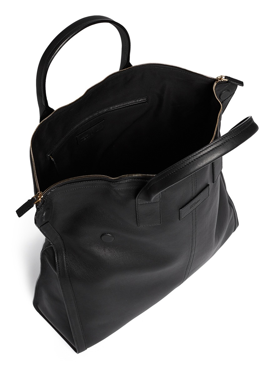 Lyst Alexander Mcqueen Leather Manta Bag In Black For Men Gallery