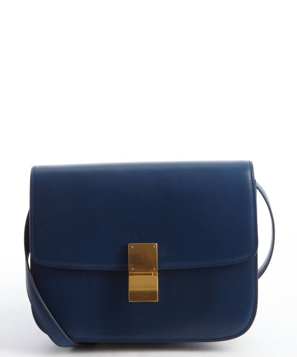 Lyst - Céline Blue Classic Box Shoulder Bag in Blue