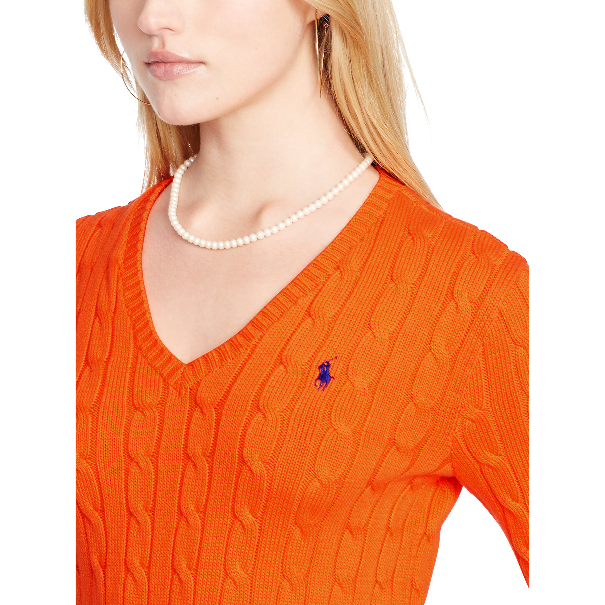 orange polo v neck