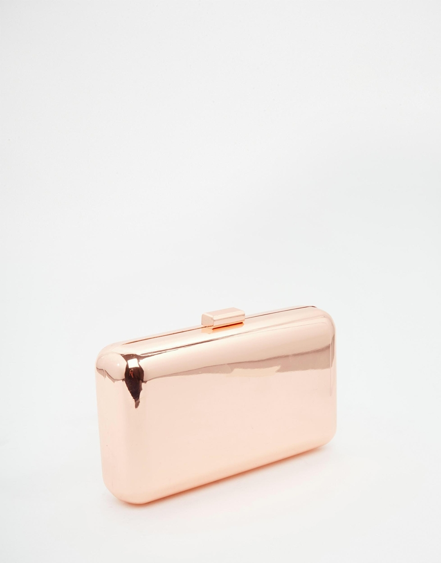 asos rose gold clutch