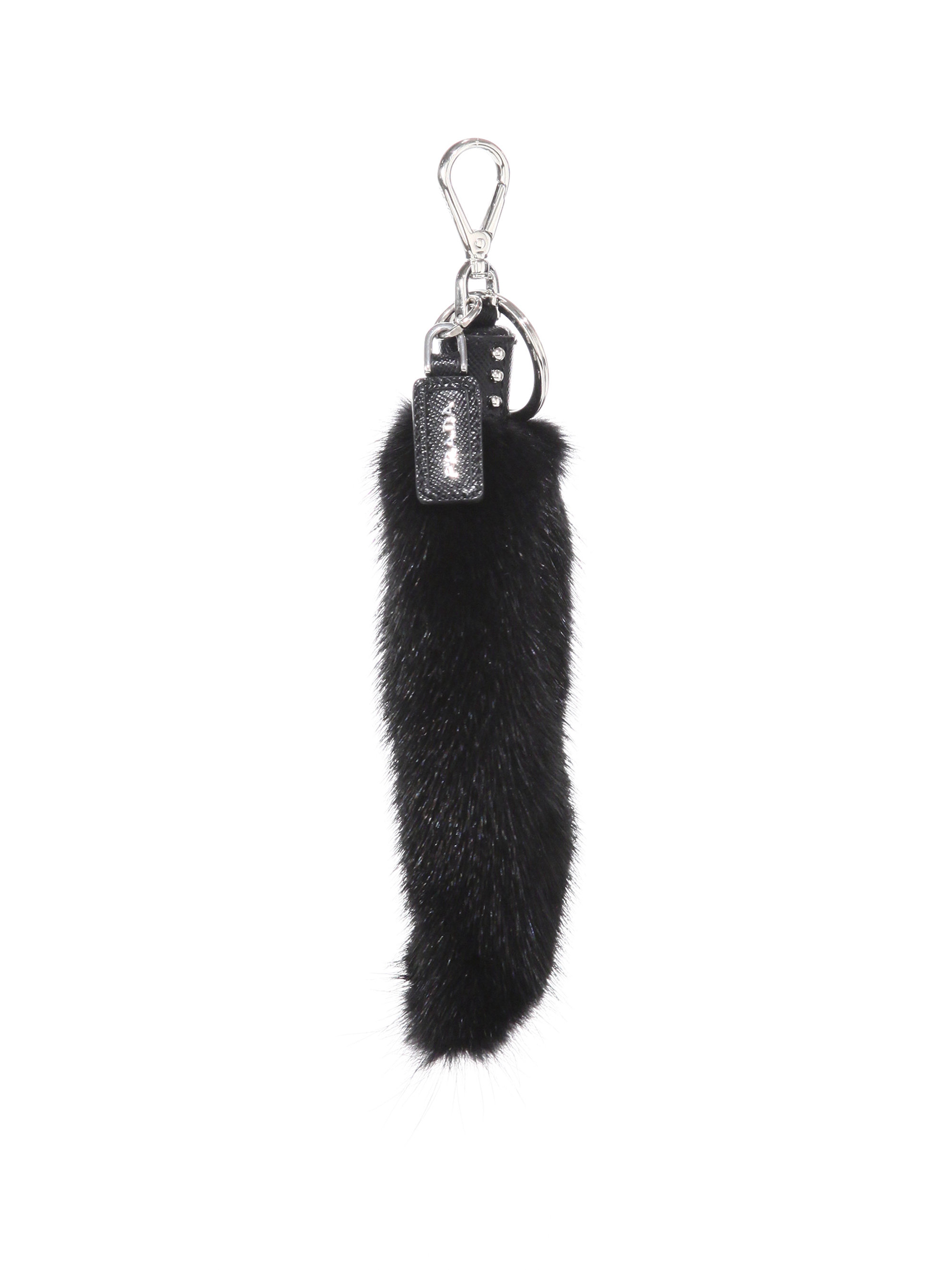 Prada Mink Fur Charm in Black (nero-black) | Lyst  