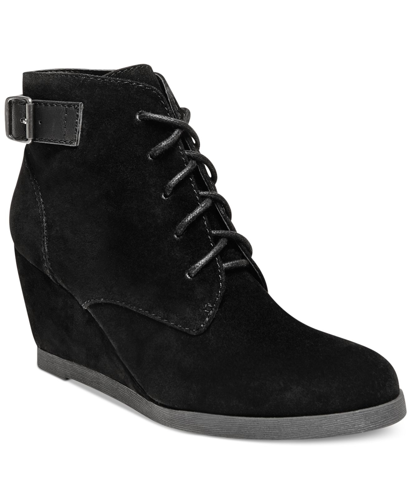 wedge lace up booties