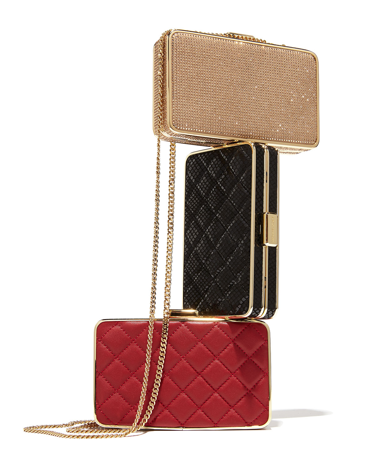 Lyst Michael Kors Elsie Quilted Box Clutch Bag In Black Gallery