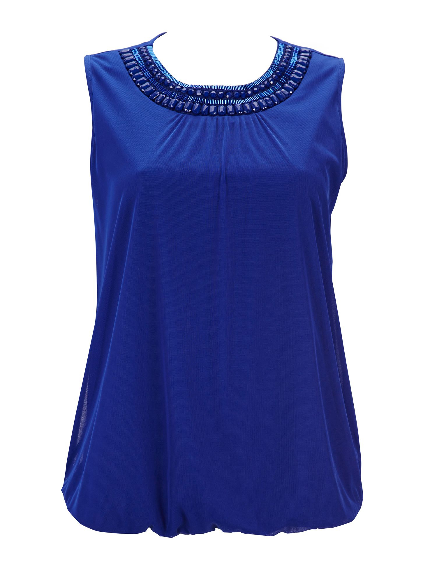 Wallis Sleeveless Embellished Chiffon Top in Blue | Lyst