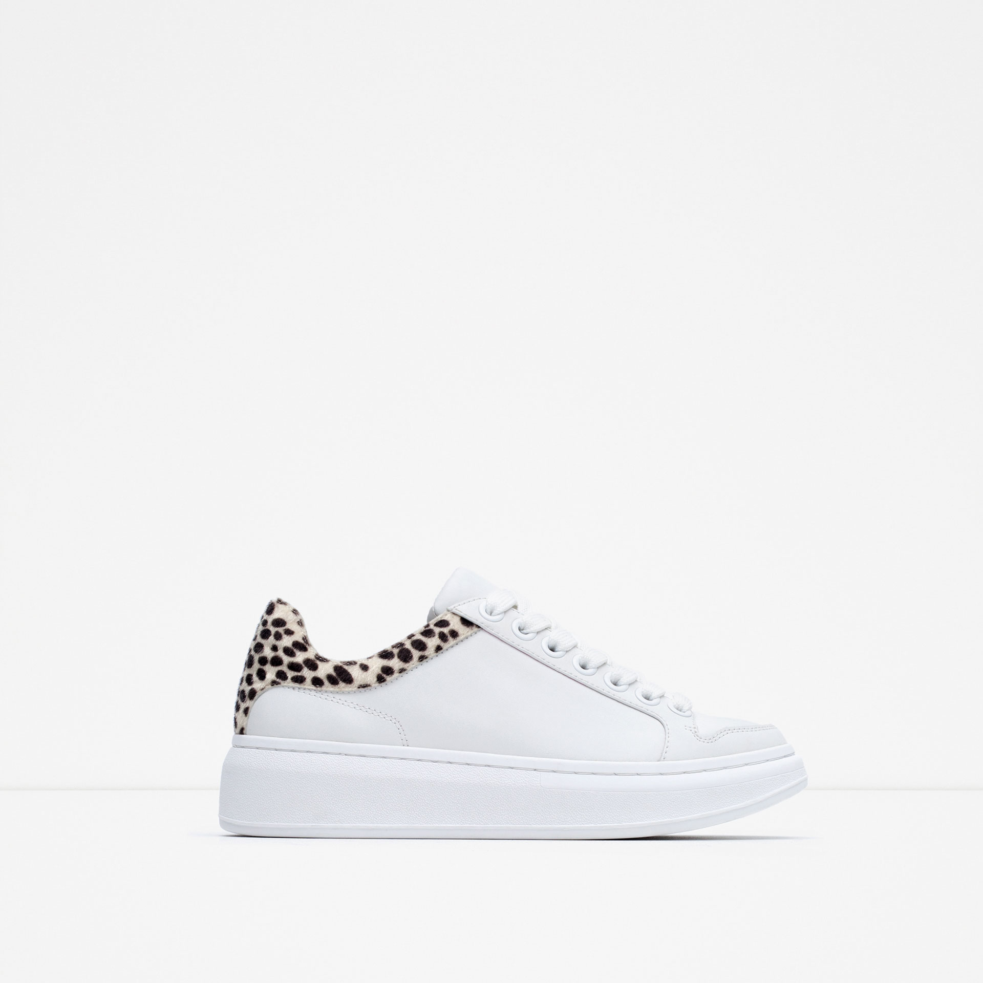 Zara Leather Platform Sneakers in White | Lyst