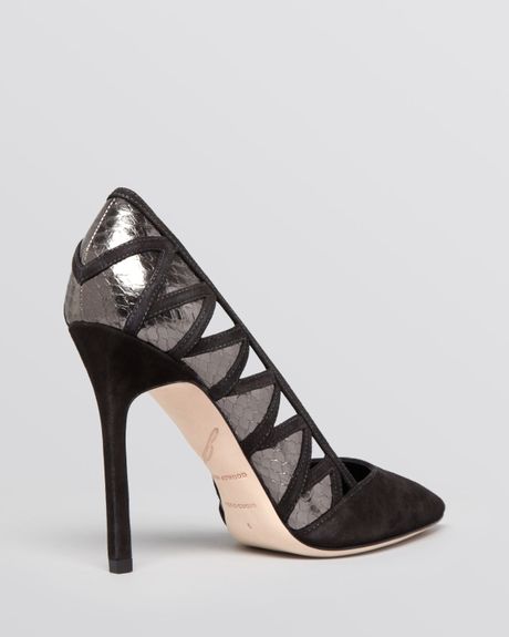 B Brian Atwood Pointed Toe Evening Pumps - Nicolette Zig Zag High Heel ...