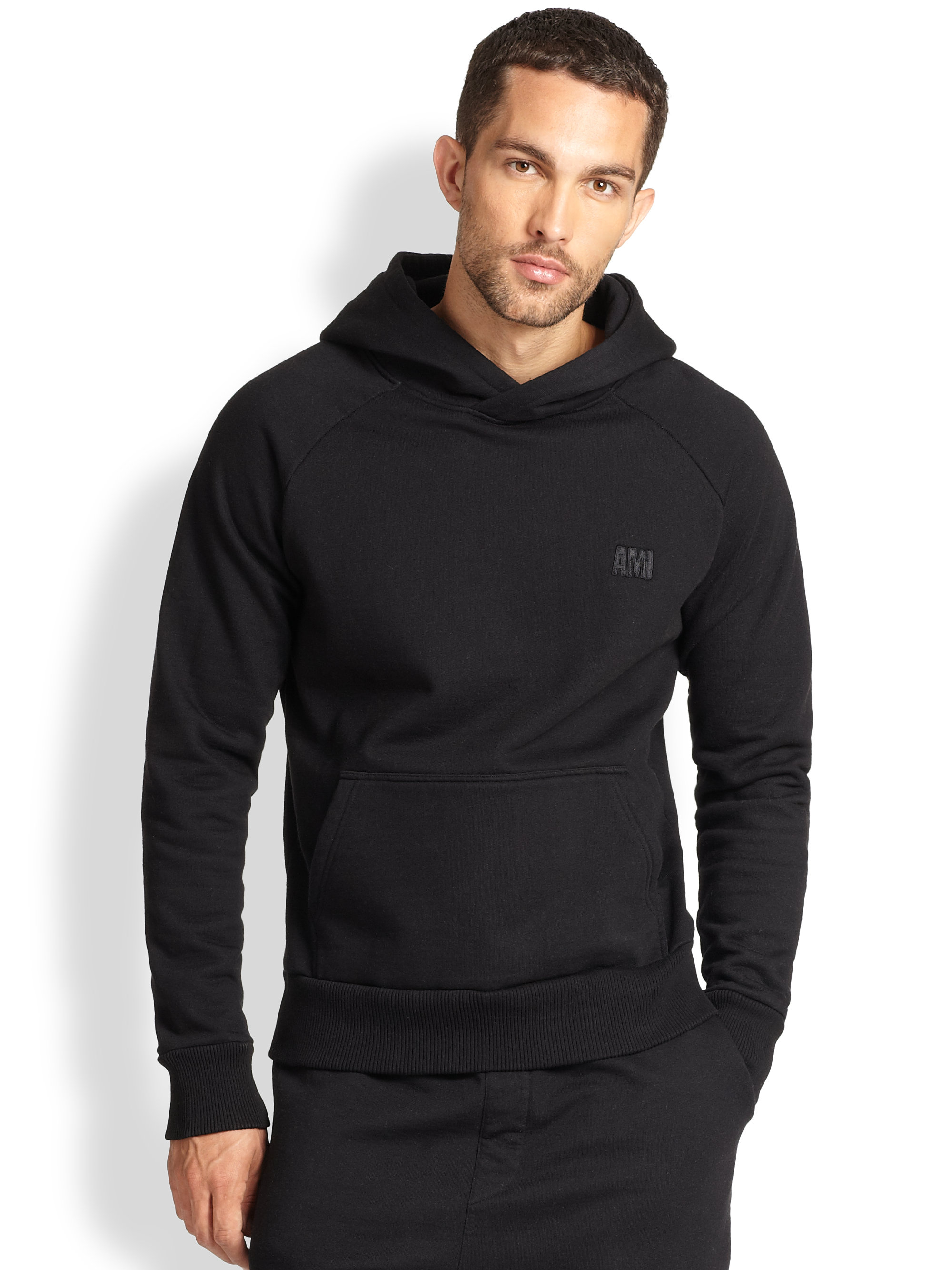 Lyst - Ami Hooded Sweatshirt in Black for Men