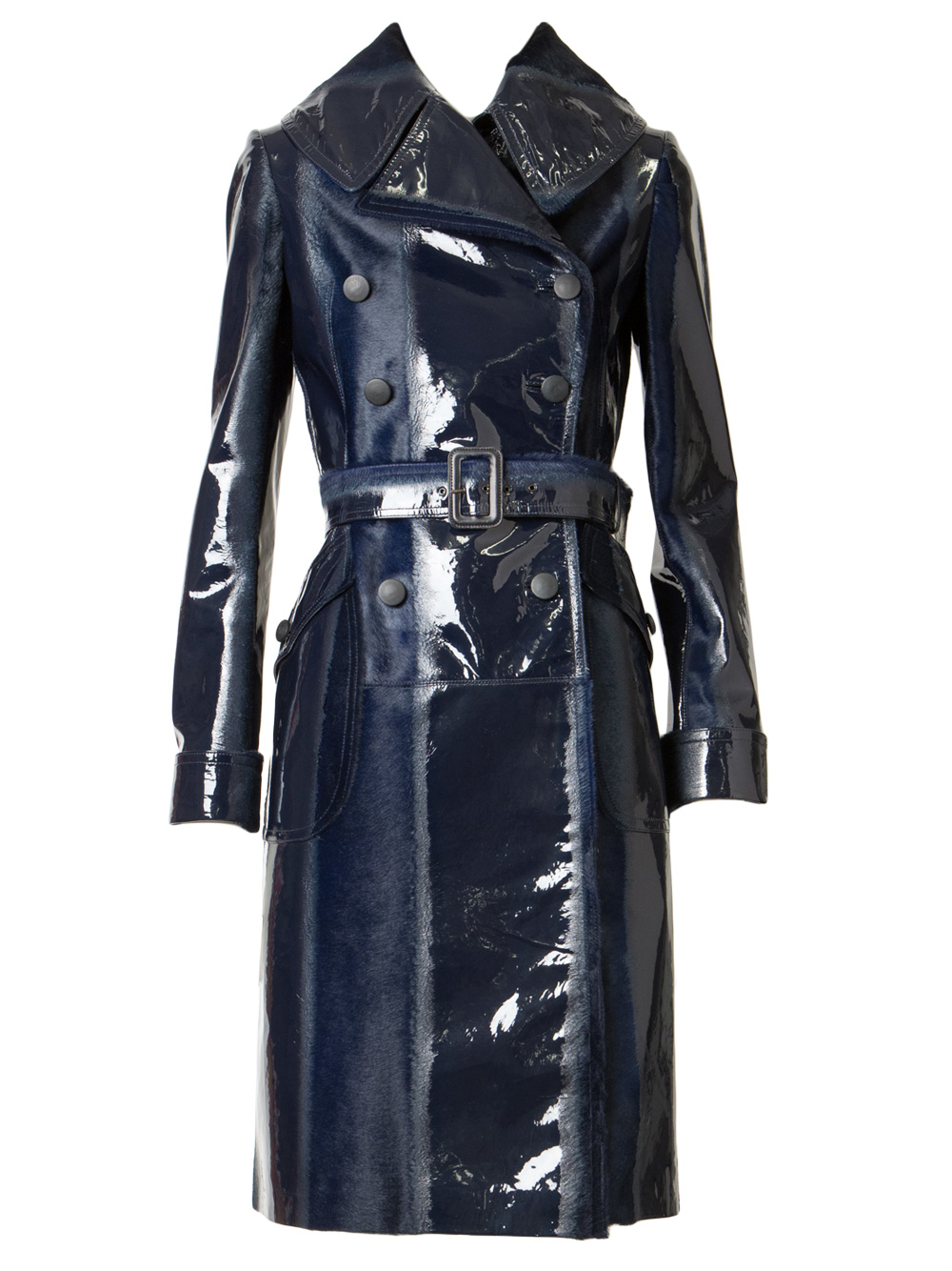Lyst - Alaïa Patent Leather Trench in Blue
