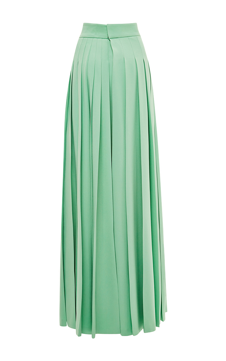 Lyst - Fausto Puglisi Light Green Long Pleated Skirt in Green