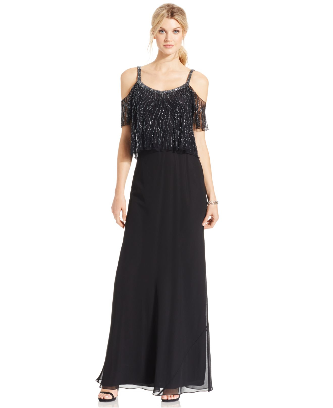 j kara beaded popover gown