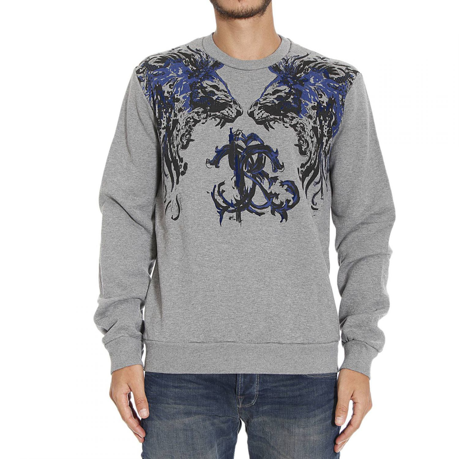 Lyst - Roberto Cavalli Sweater in Gray for Men