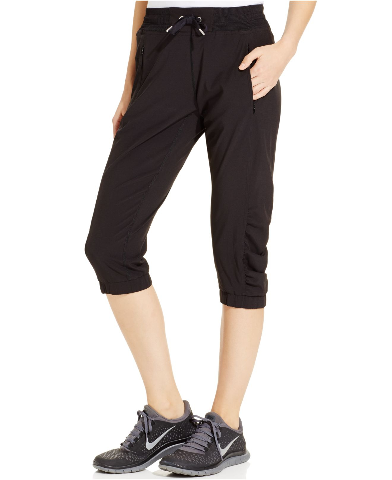 Calvin klein Performance Cropped Active  Pants  in Black Lyst