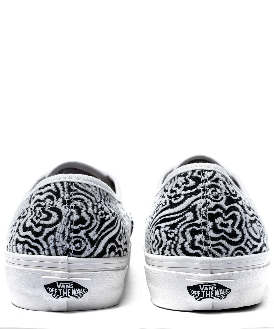 Lyst Vans Black And White Authentic Patterned Canvas Skate Shoes in