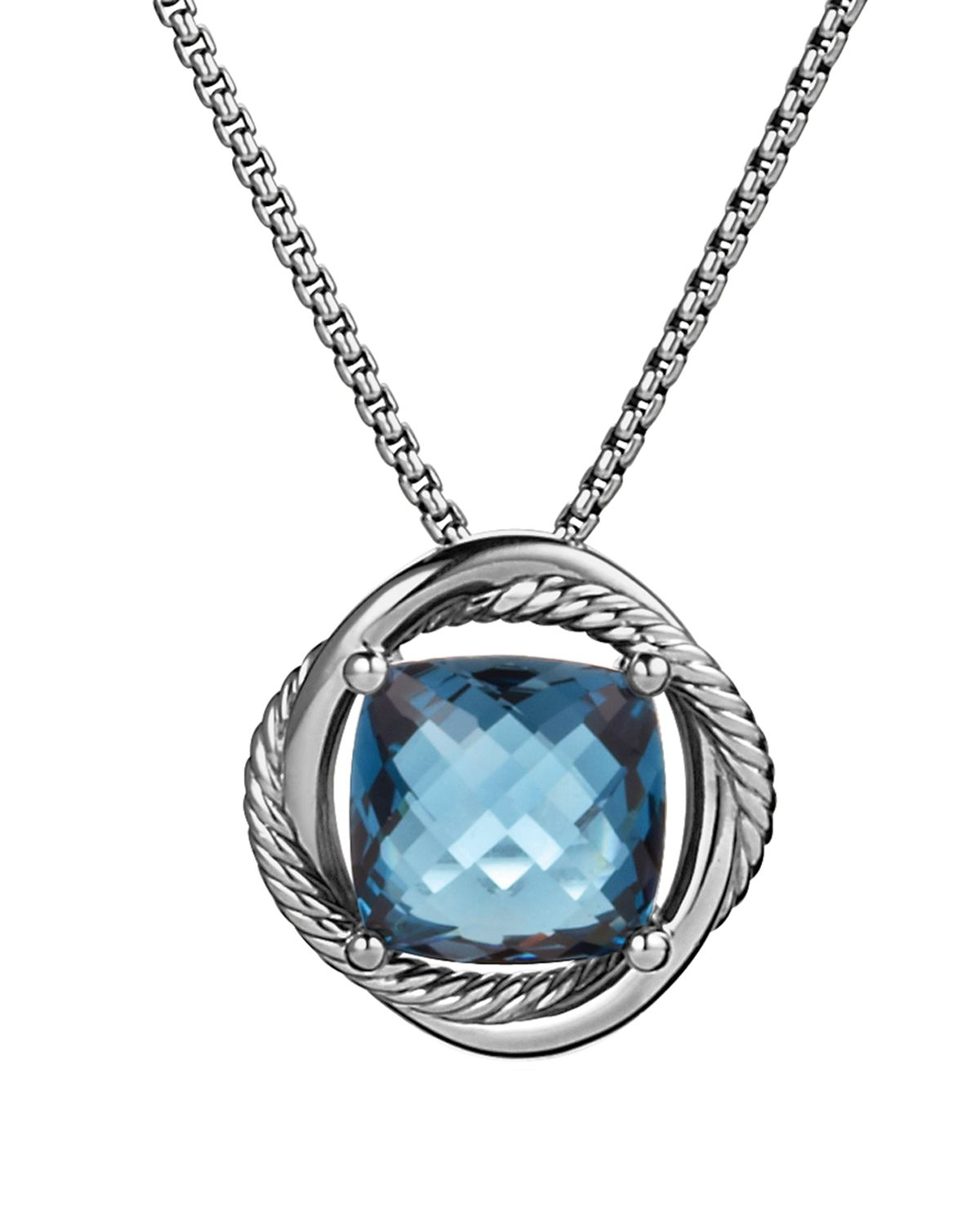 David yurman Infinity Medium Pendant With Hampton Blue Topaz On Chain