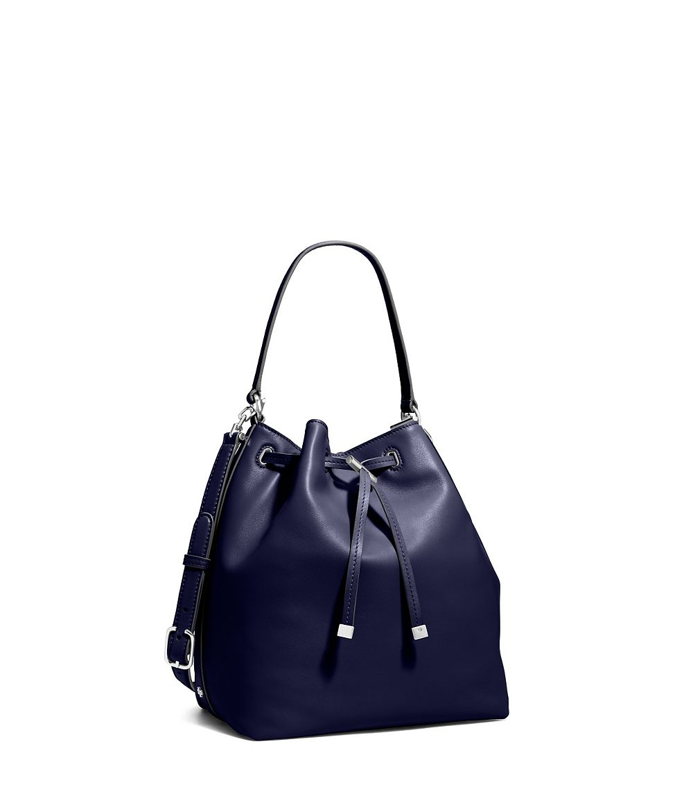 Tory burch Toggle Drawstring Bucket Bag in Blue Lyst