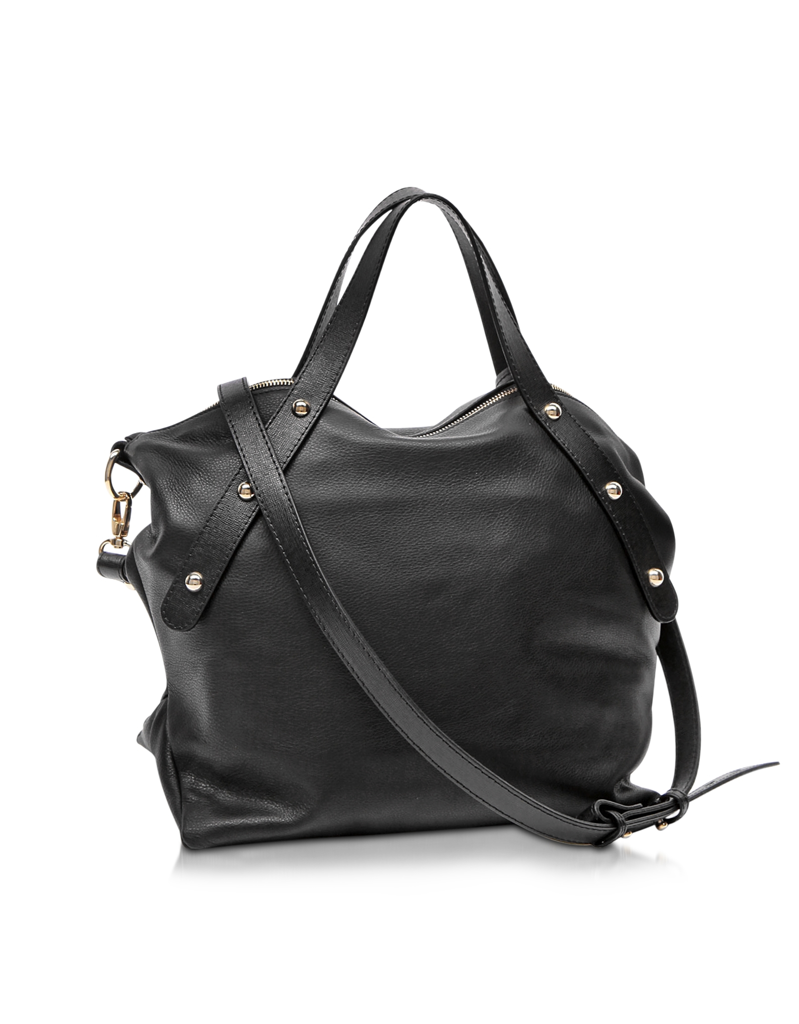 Francesco Biasia Leather Purse Best Image Ccdbb Org Lyst Francesco Biasia Iris Black Leather Handbag W Shoulder Strap