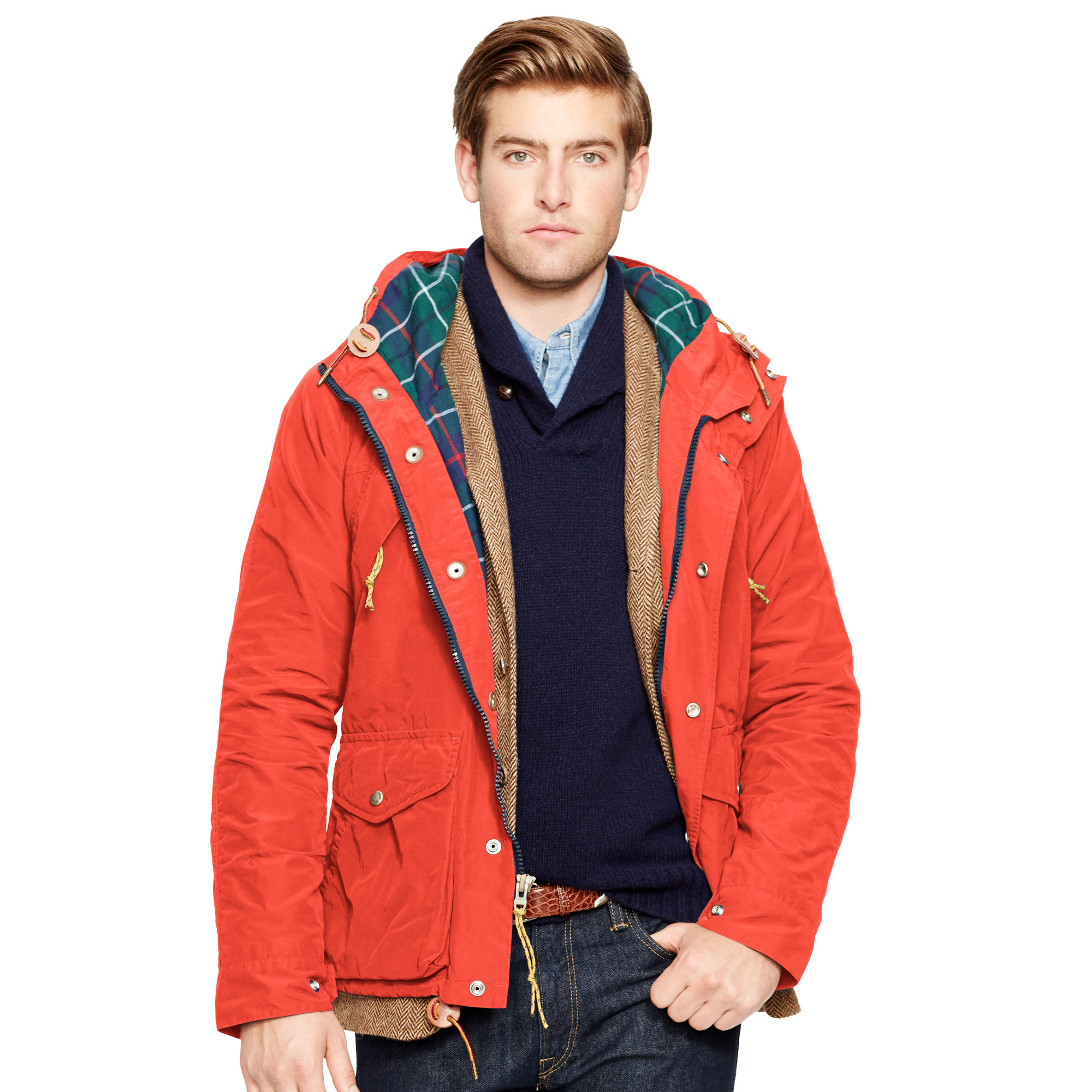 Polo Ralph Lauren Hooded Trekking Jacket in Orange for Men ...