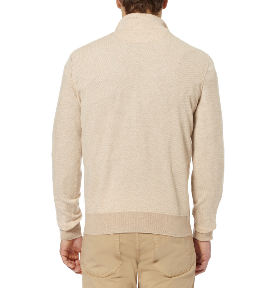 Lyst - Loro Piana Roadster Zip-Collar Striped Cashmere Sweater in ...