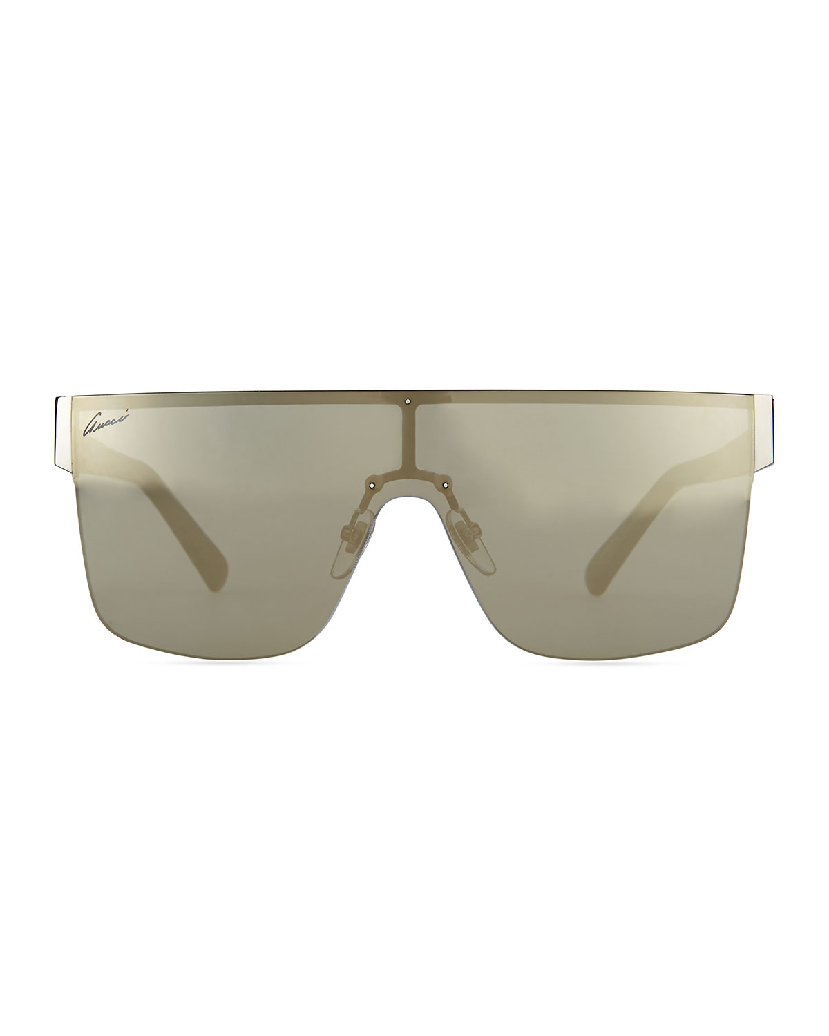 Lyst - Gucci Gg Logo Shield Mirror Sunglasses in Gray for Men