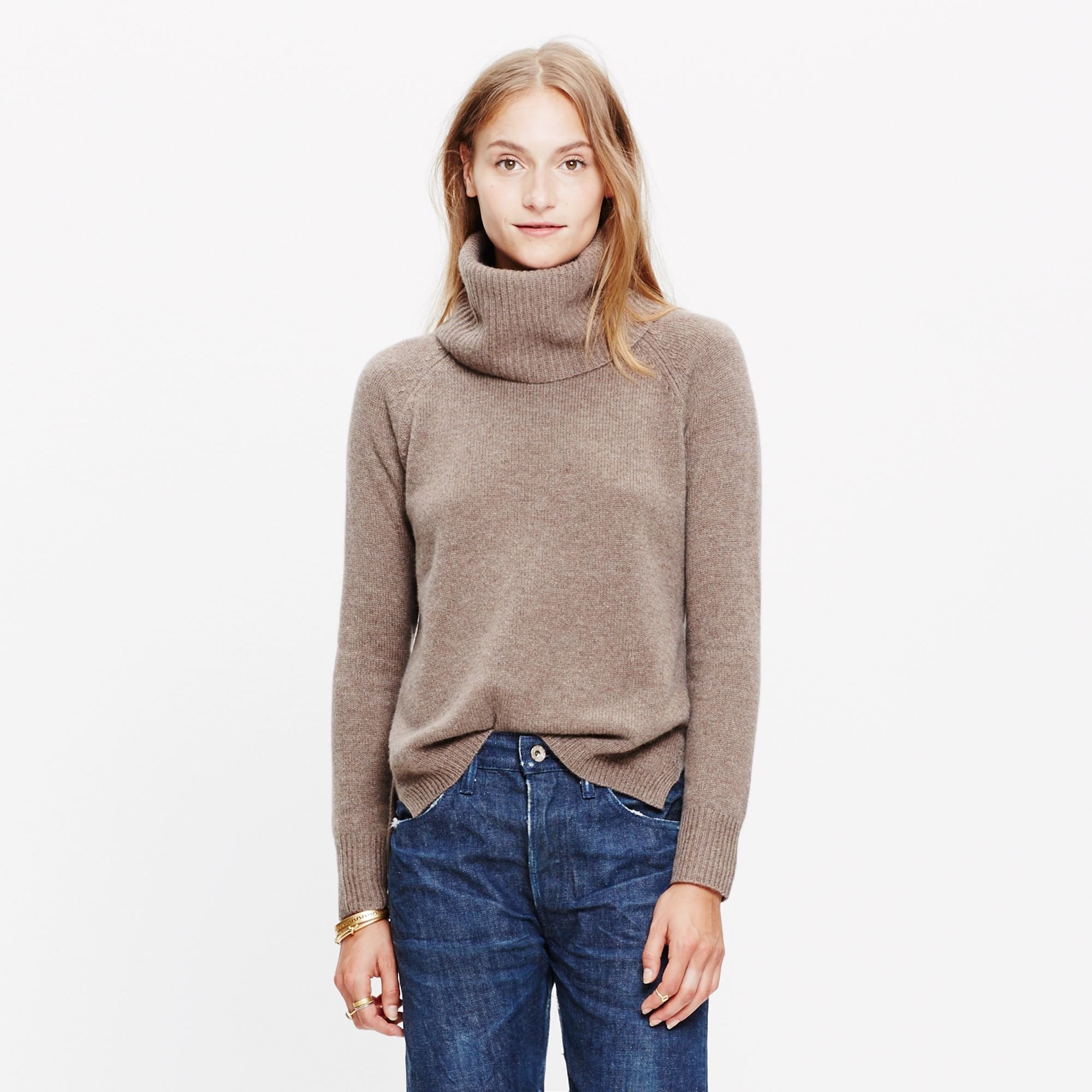 Lyst - Madewell Cashmere Convertible Turtleneck Sweater in Natural