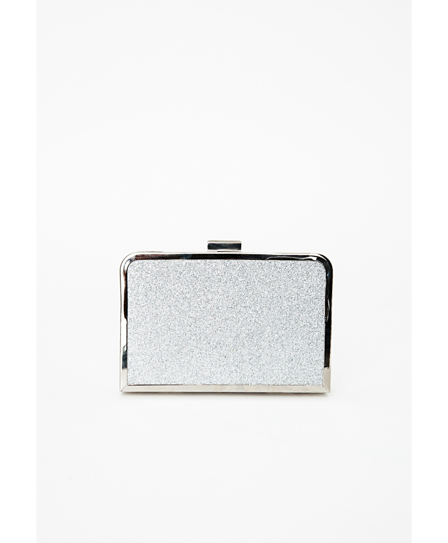 Lyst Missguided Beca Geometric Glitter Box Clutch Bag Silver In Gallery