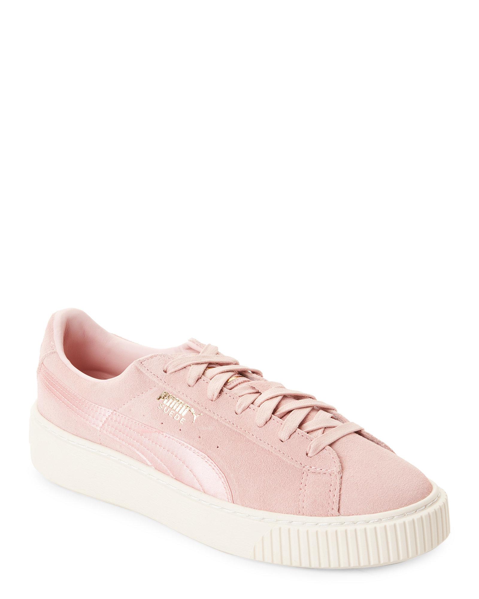light pink puma suede