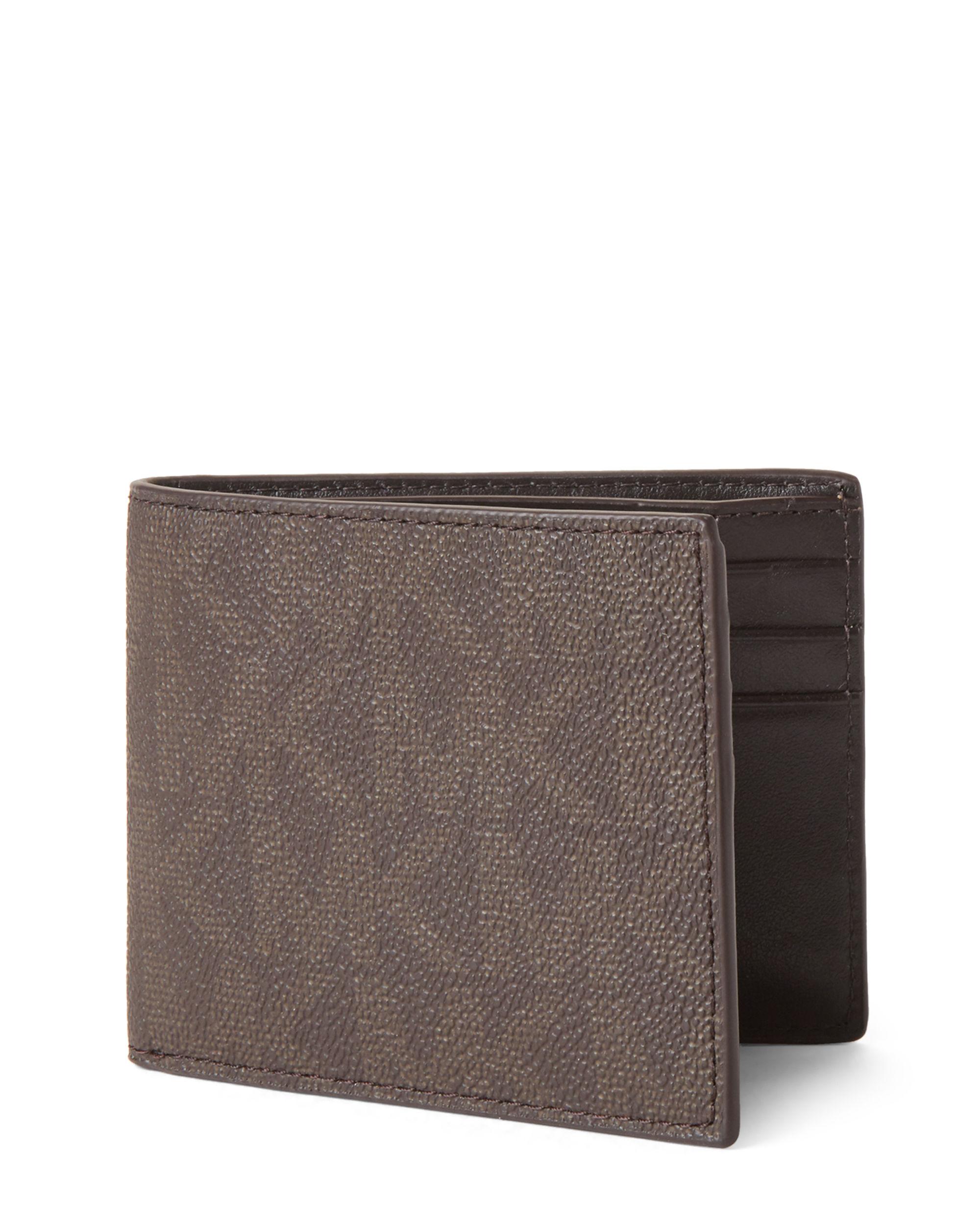 Michael Kors Shadow Signature Slim Bi-fold Wallet in Brown for Men - Lyst
