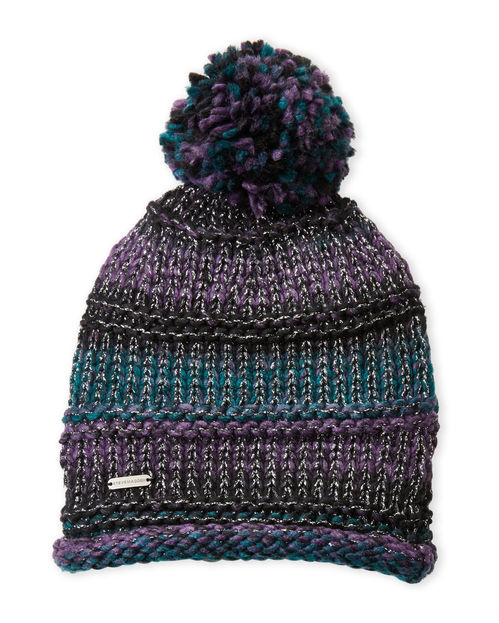 pom metallic beanie pom Time madden Beanie To Steve   Lyst Multicolor in A Shine