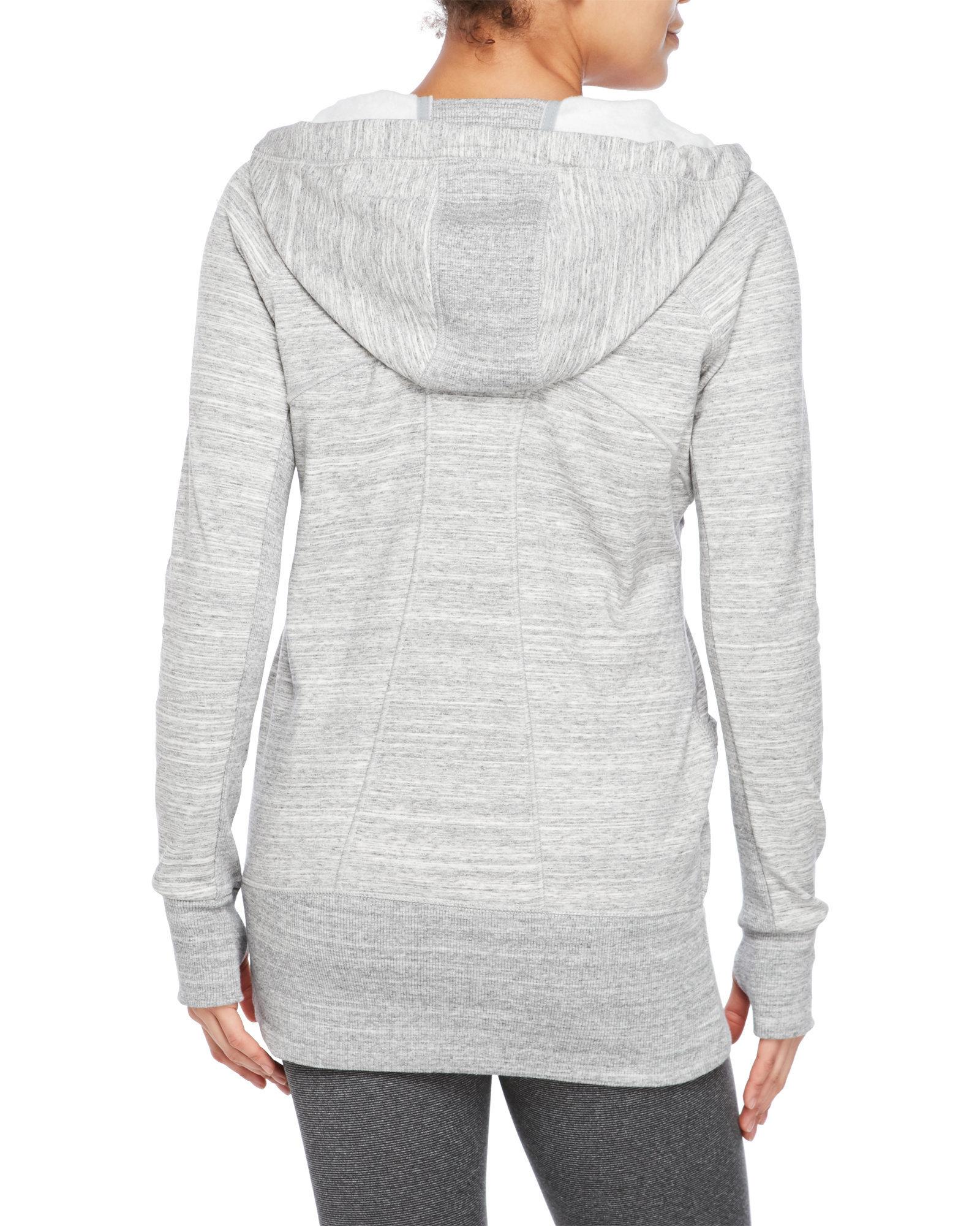 Lyst - 90 Degree By Reflex 90 Degree Fleeced Tunic Hoodie in Gray