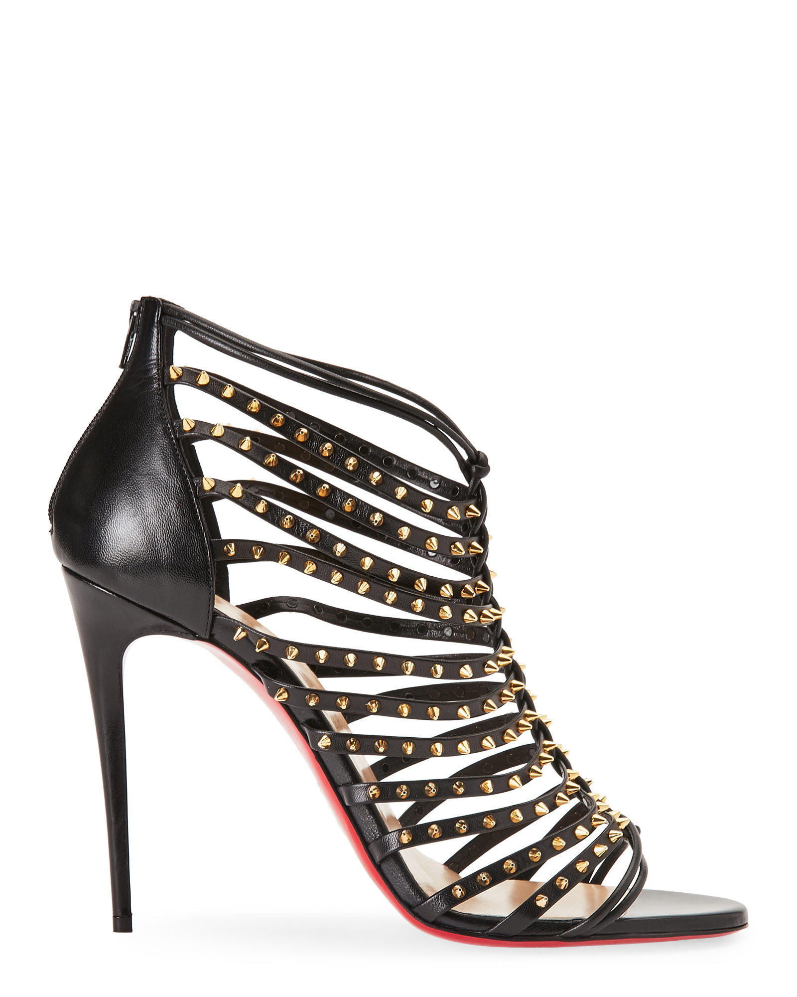 Lyst - Christian Louboutin Millaclou Studded Leather Cage Sandals in Black