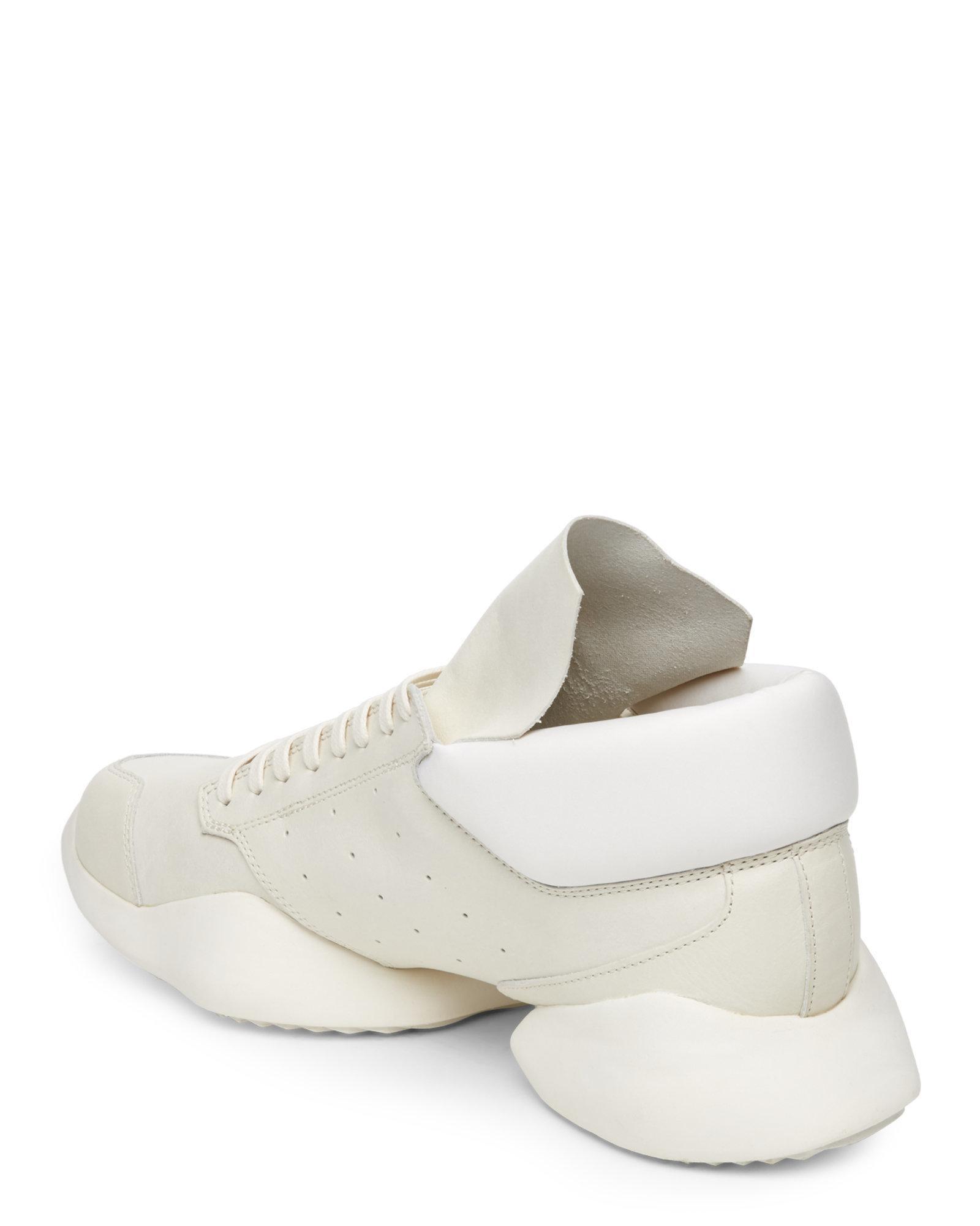 Rick owens Low-Top Leather Sneakers in White for Men | Lyst