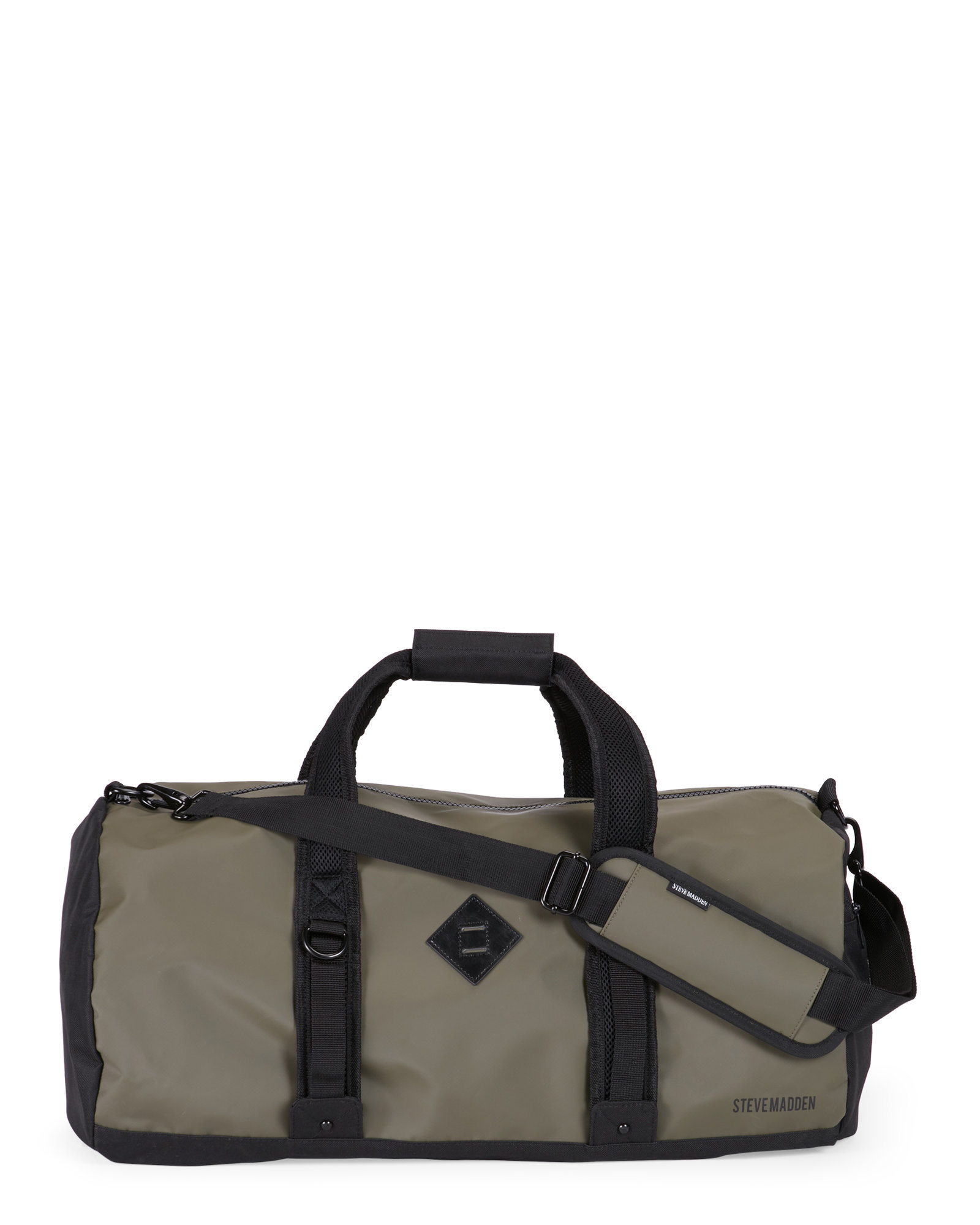 Lyst Steve Madden Olive Coated Duffel Bag In Black For Men Gallery