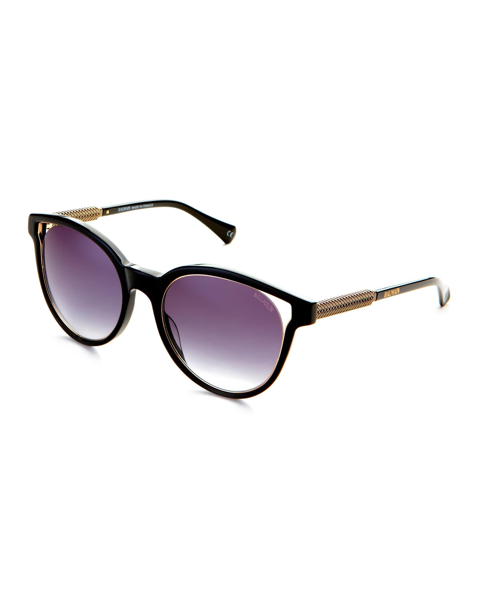 Balmain Black Bl2507 Cat Eye Sunglasses in Black Lyst