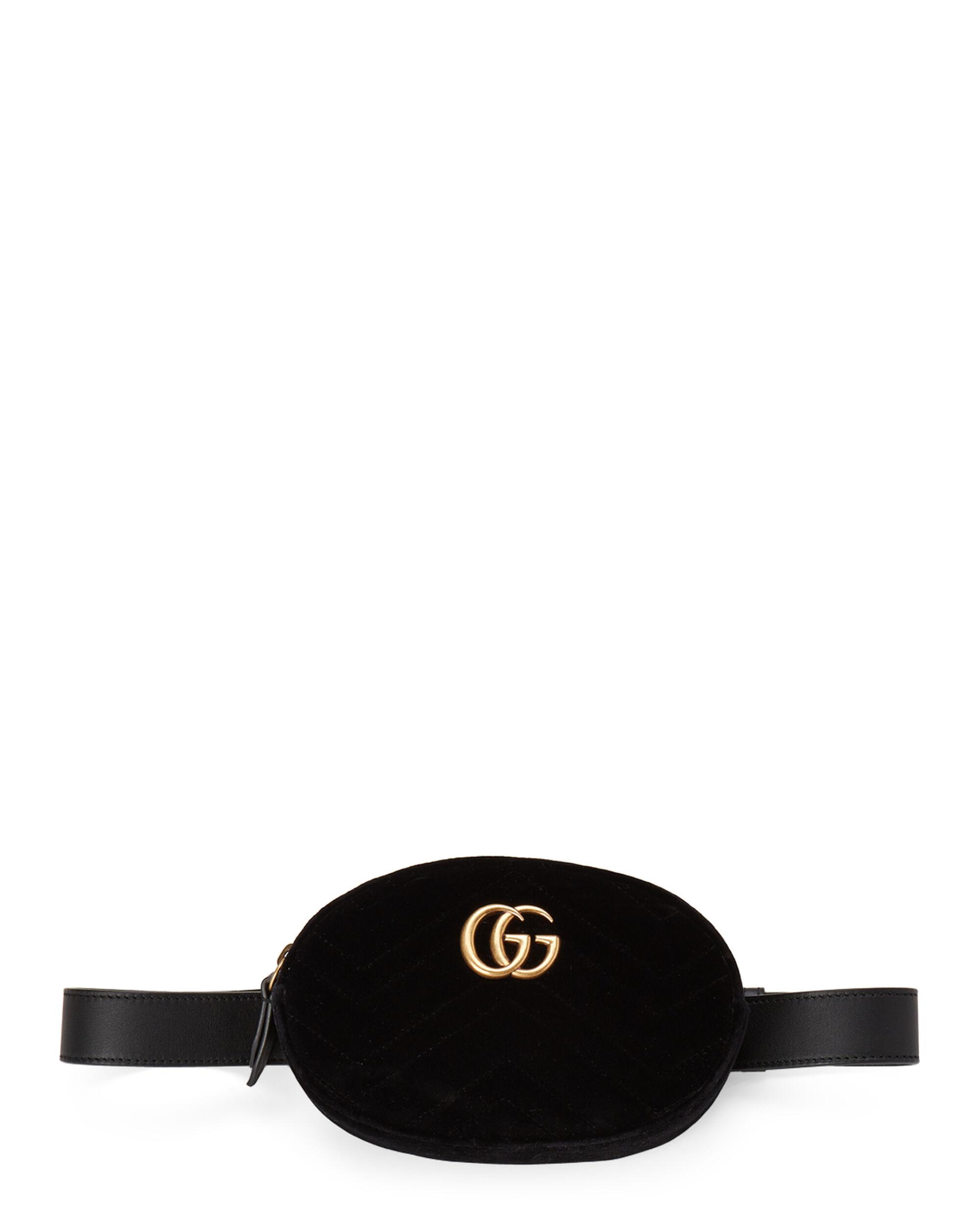 Gucci Black GG Marmont Velvet Belt Bag in Blue - Lyst