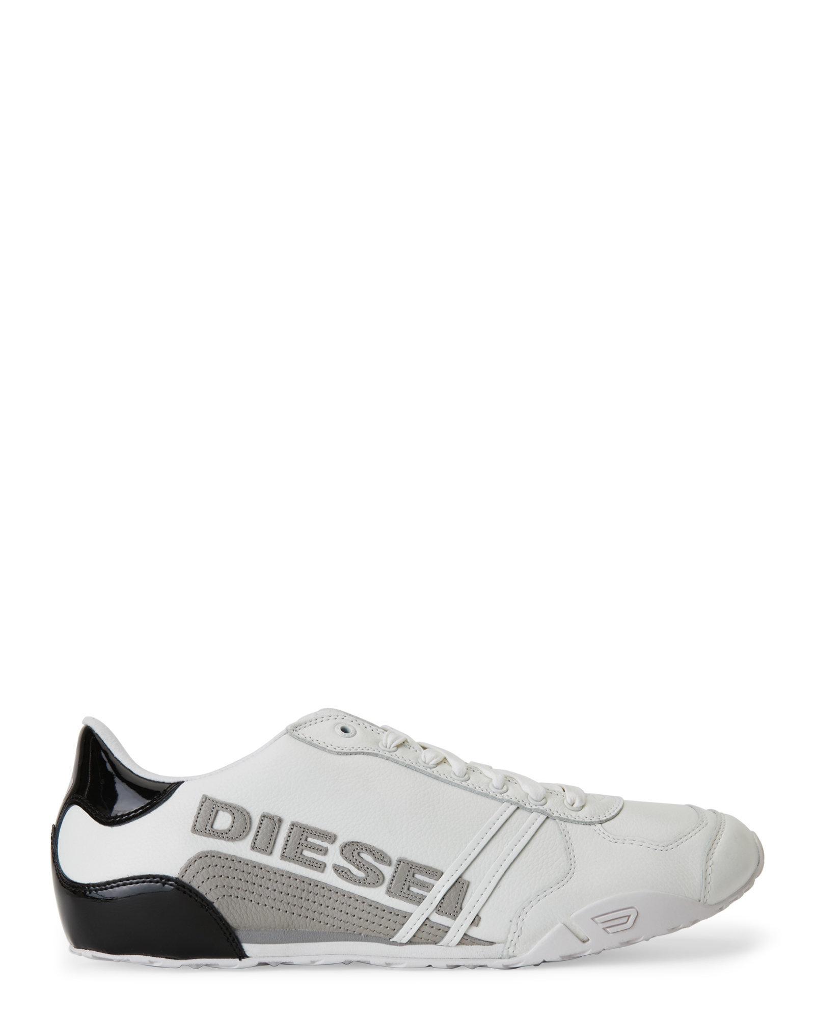 Lyst Diesel White & Black Harold Solar Sneakers in White for Men