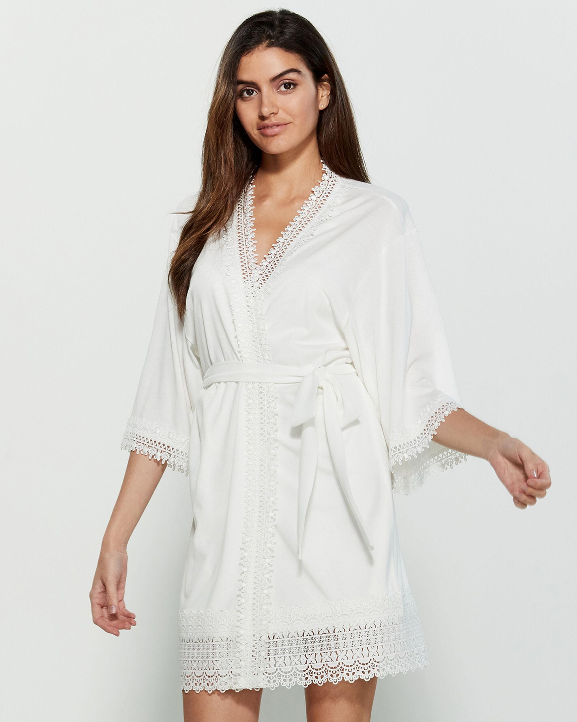 Flora Nikrooz Cotton Crochet Wrap Pajama Robe in White Lyst