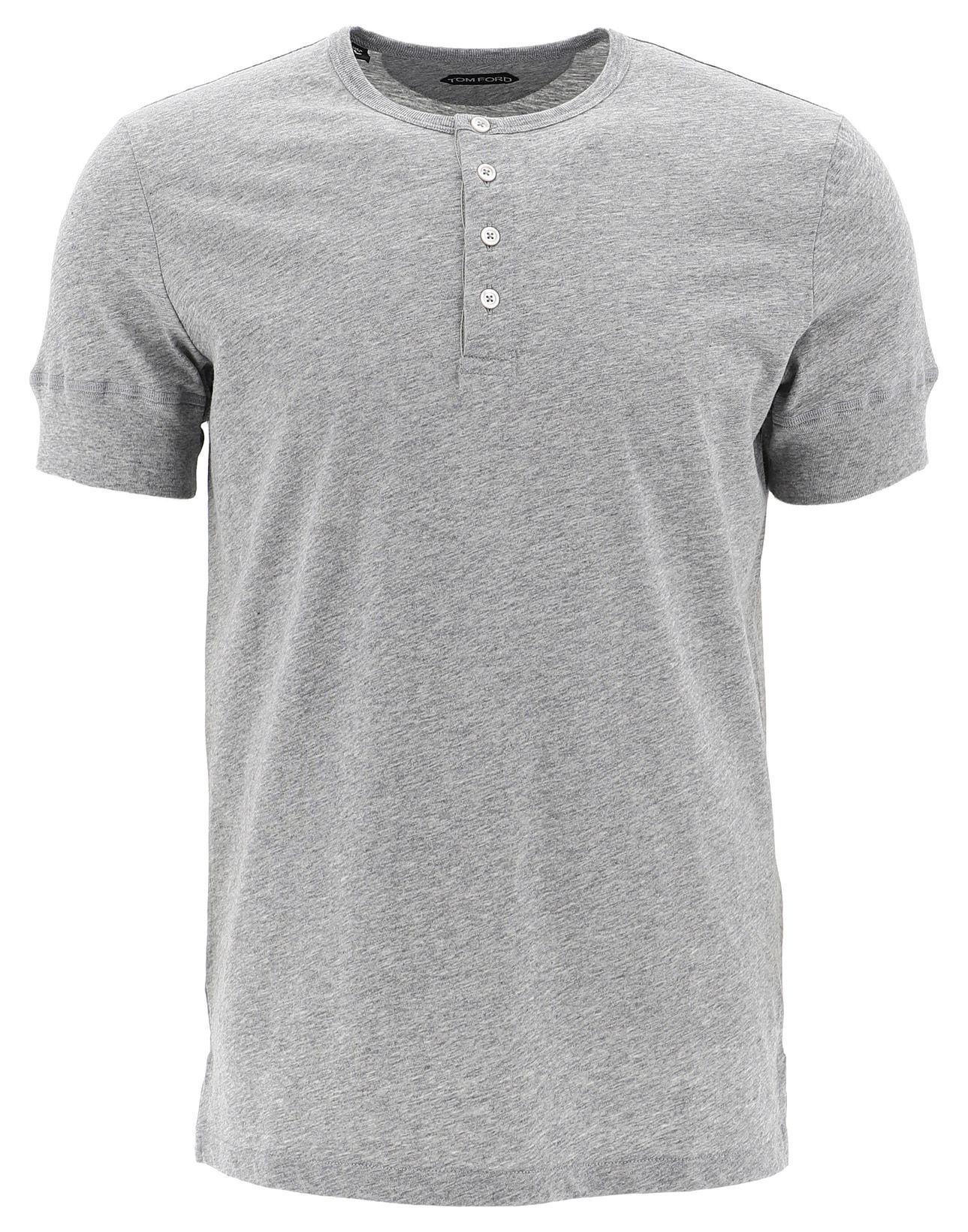 Tom Ford Buttoned Crew Neck T-shirt in White for Men - Lyst
