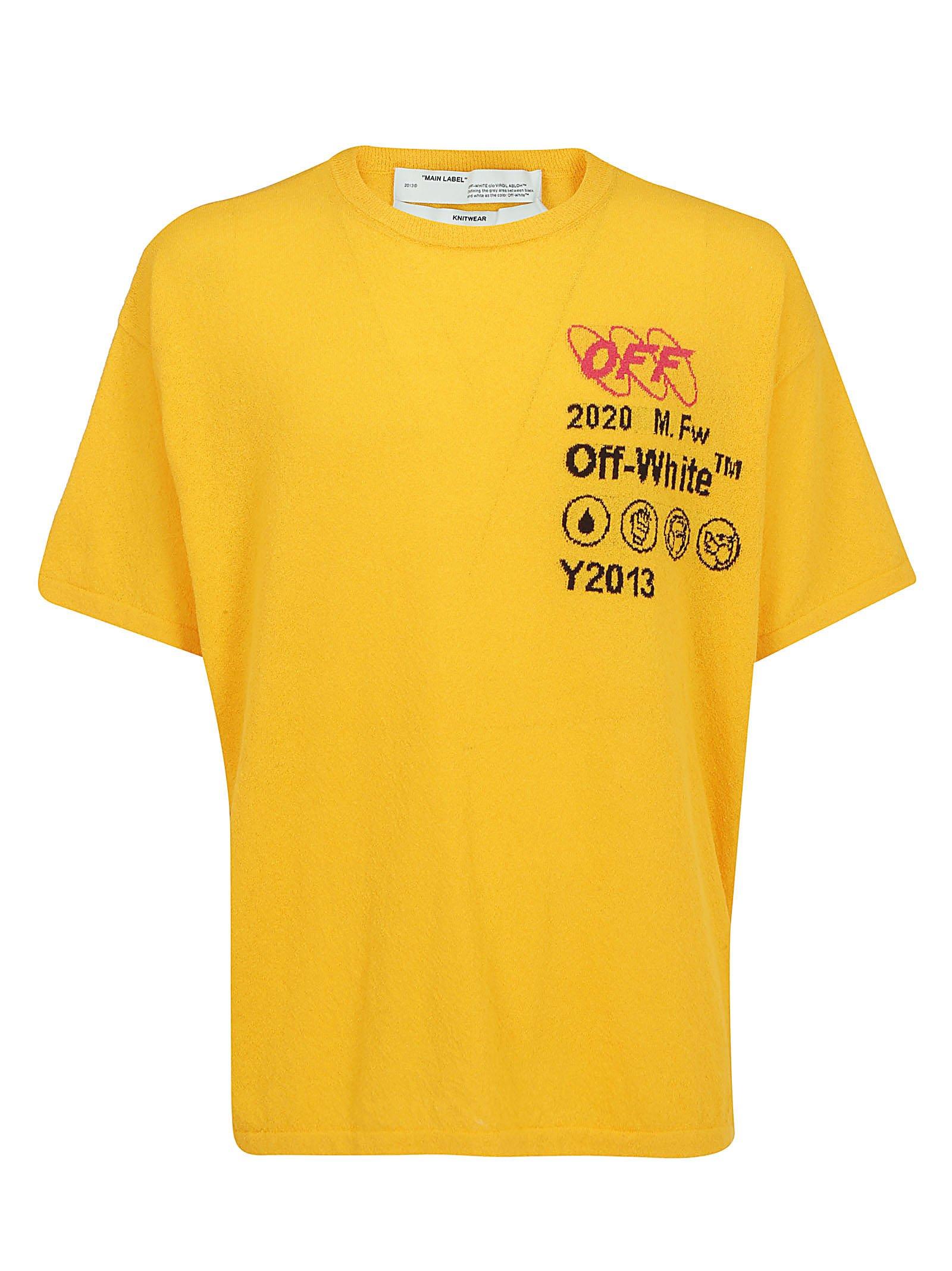 Off-White c/o Virgil Abloh Cotton Logo Print T-shirt in Yellow for Men