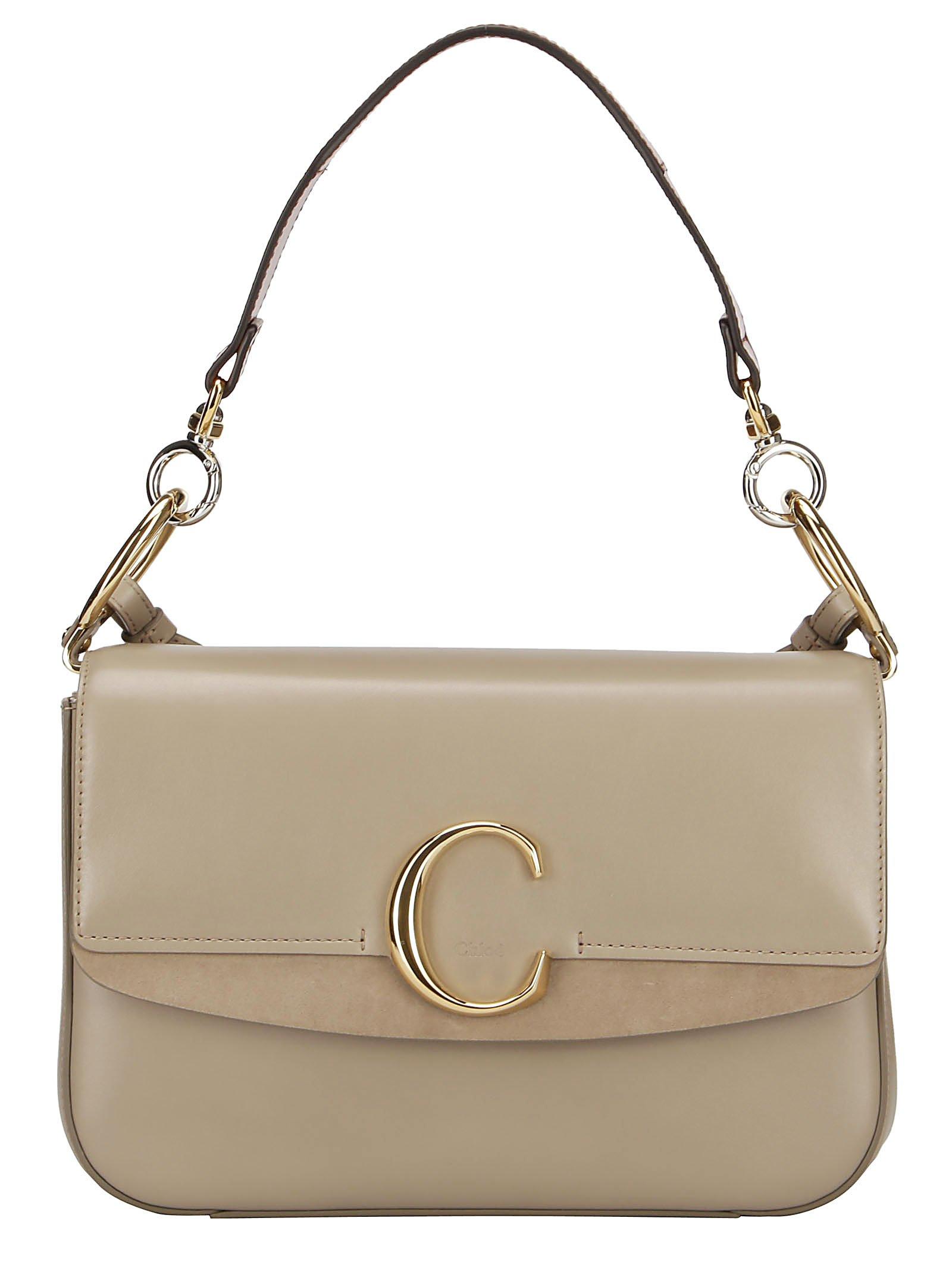 Chloé C Logo Shoulder Bag in Gray Lyst