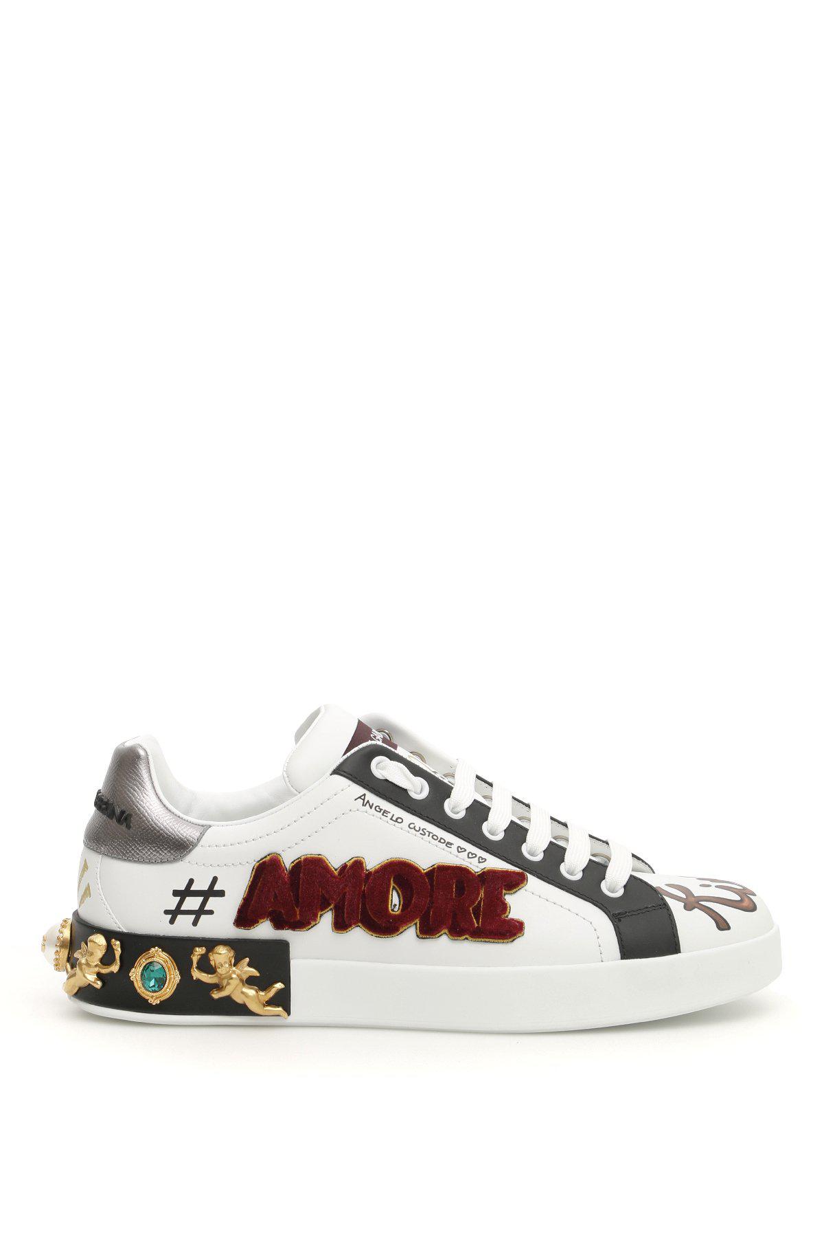 Dolce & Gabbana Amore Patch Sneakers for Men - Lyst