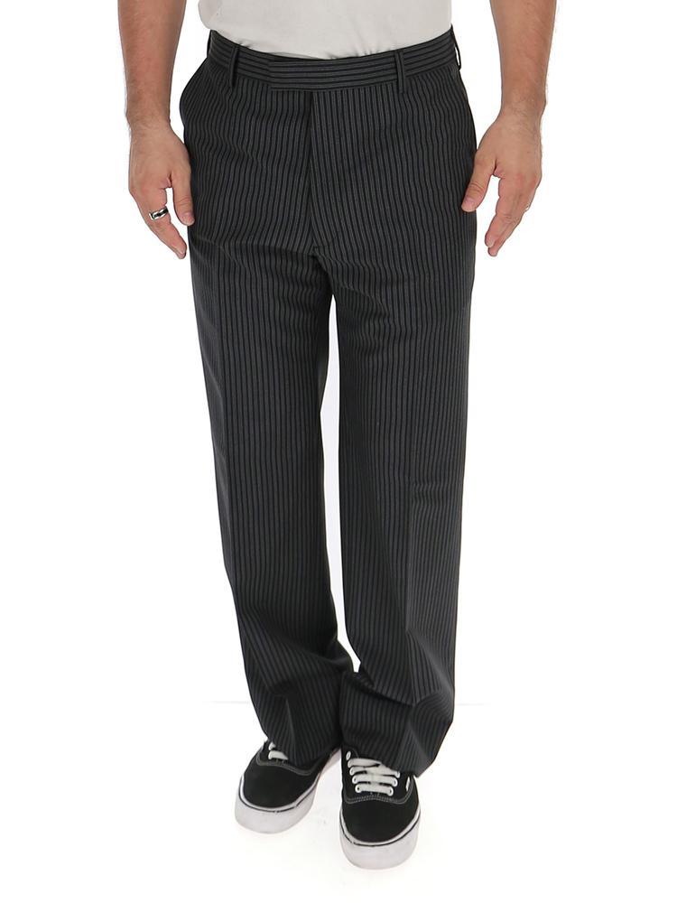 Prada Wool Tailored Pinstripe Trousers in Grey (Gray) for Men - Lyst
