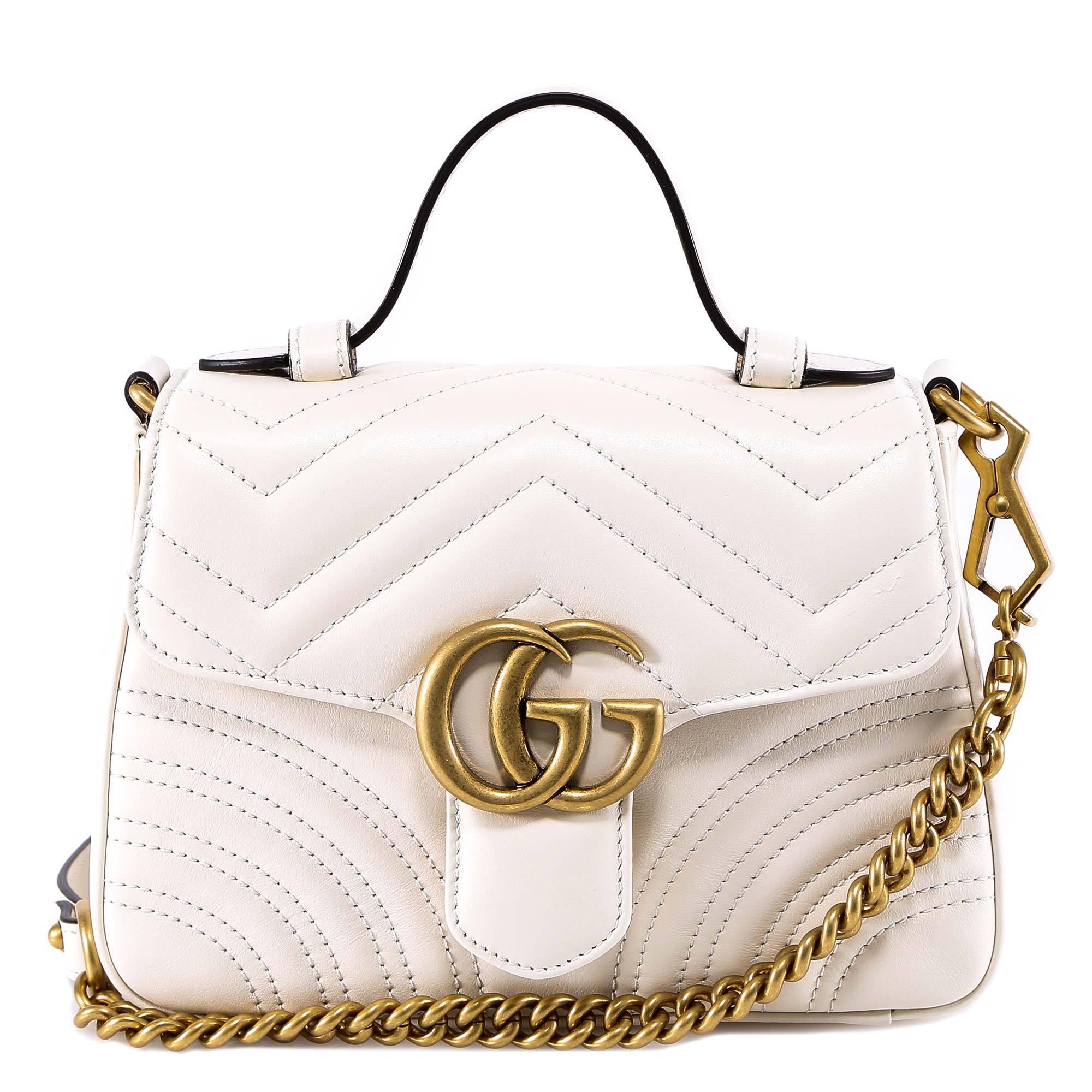 Lyst - Gucci GG Marmont Mini Shoulder Bag in White