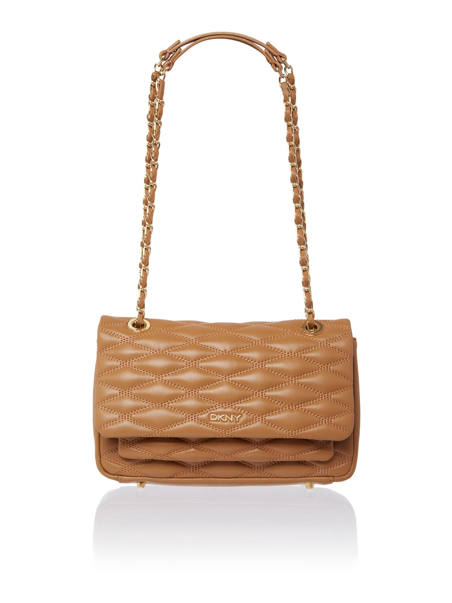 Dkny Quilted Light Tan Flap Over Shoulder Bag in Brown (Tan) | Lyst