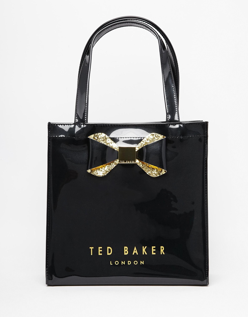 Lyst - Ted Baker Crystal Bow Small Icon Bag in Black
