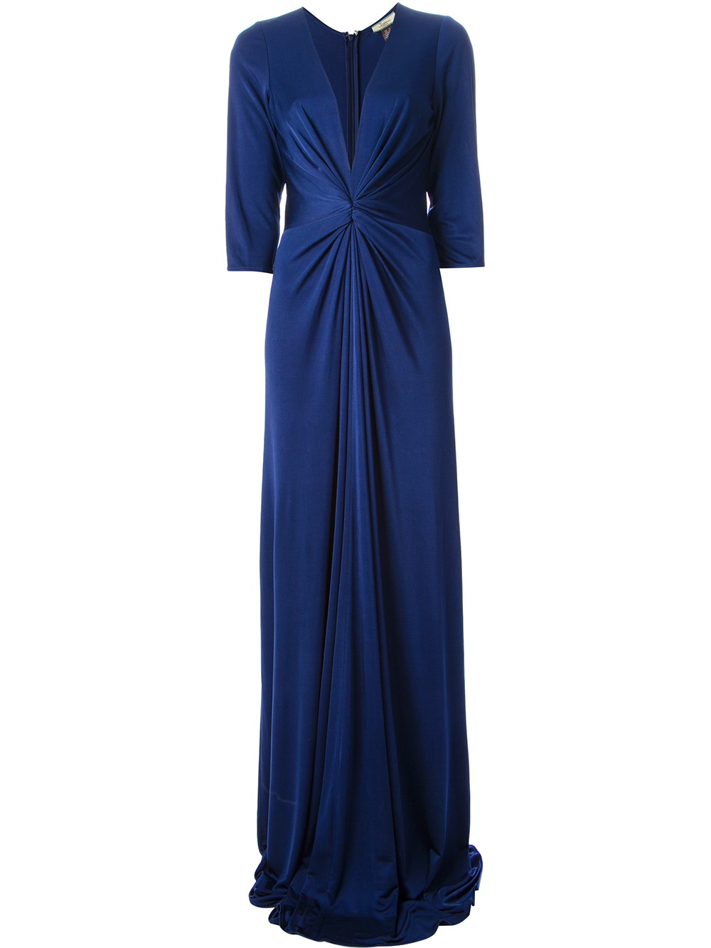 Lyst - Issa Long Ruched Gown in Blue